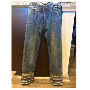 Anthropologie Pilcro jeans with embellished funky 90’s hem ✨